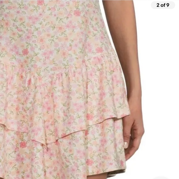 No Boundaries Jrs Sleeveless Tiered Floral Mini Dress Size XXXL/3X/21 NEW - Picture 2 of 9